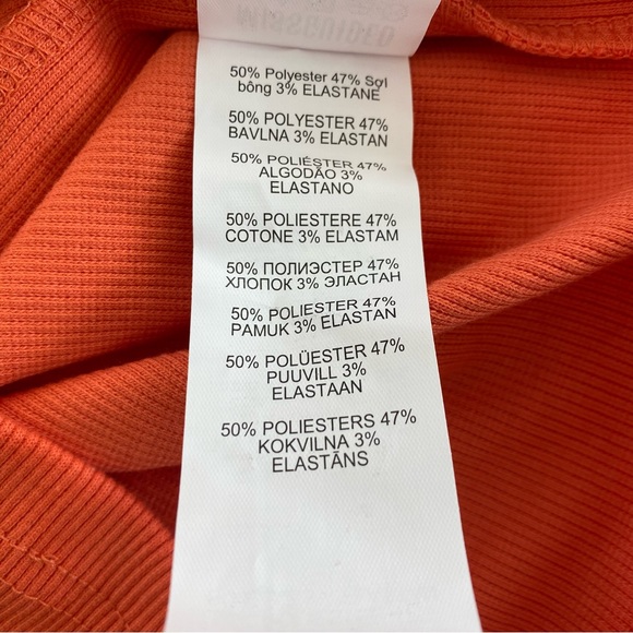 NWT Missguided Cut Out Long Sleeve Rib Bodycon Midi Dress Orange 2 - Picture 14 of 16